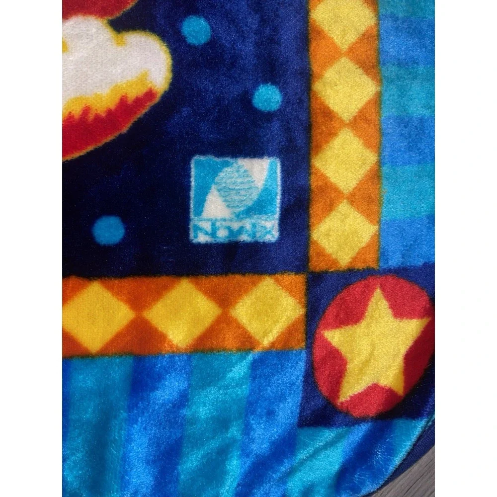 NovaTex Vintage Baby Plush Blanket Vibrant Red Floppy Ear Dog Puppy & Blue Hat